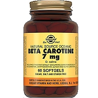 Солгар Бета-Каротин Океаническая водоросль 7 мг 60 капсул Solgar beta carotene 7 mg
