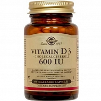 Солгар Витамин D3 600 МЕ 60 капсул Solgar vitamin d3 600 iu