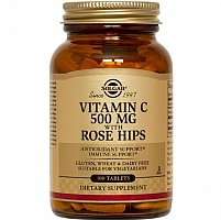 Солгар Витамин С и Шиповник 100 таблеток Solgar Vitamin C 500 mg with Rose Hips