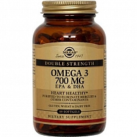 Солгар Омега-3 Двойная 700 мг ЭПК и ДГК 30 капсул Solgar omega 3 epa dha