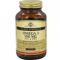 Солгар Омега-3 Тройная 950 мг ЭПК и ДГК 50 капсул Solgar omega 3 950 mg epa dha