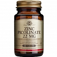 Солгар Пиколинат Цинка 100 таблеток Solgar zinc picolinate 22 mg