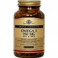 Солгар Омега-3 Тройная 950 мг ЭПК и ДГК 100 капсул Solgar omega 3 950 mg epa dha