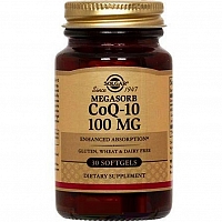 Солгар Коэнзим Q-10 100 мг 30 капсул Solgar coQ 10 100 mg (coenzyme Q-10)